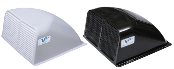 Black and white roof vent covers