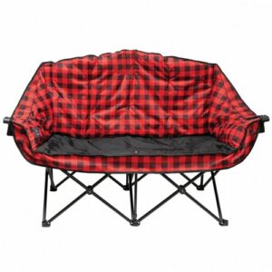 Kuma Bear Buddy Double Chair in red and black plaid