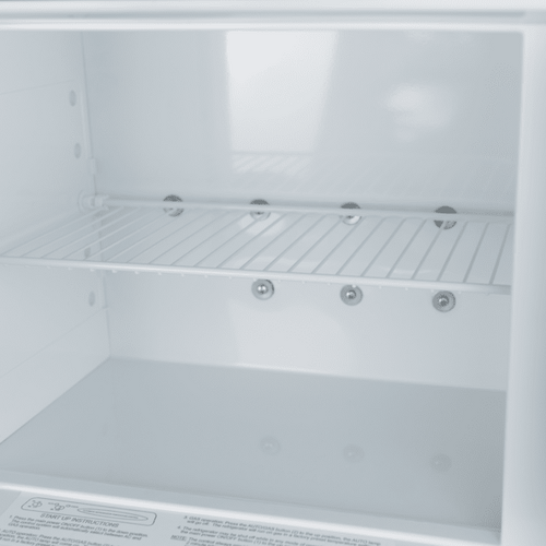 Interior of the DM2672 freezer showing shelf spacing