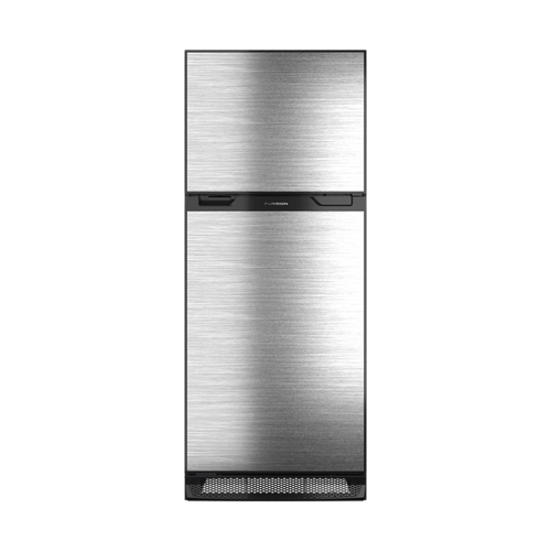 Furrion RV fridge 10 cubic feet interior - stainless steel exterior finish