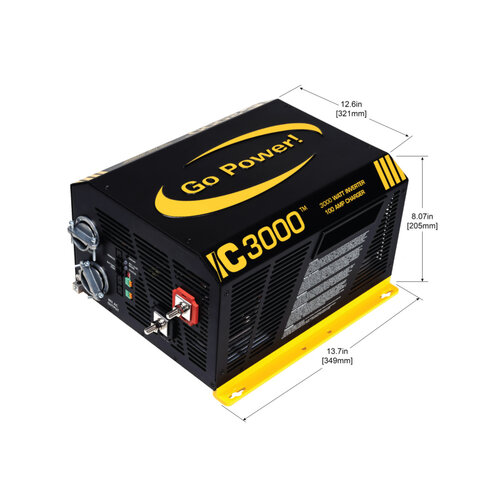 Inverter Charger 3000W - unit dimensions 13.7" x 12.6" x 8.07"