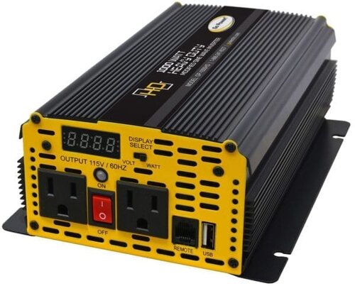 GoPower 1000W Inverter front shown with two power outlets