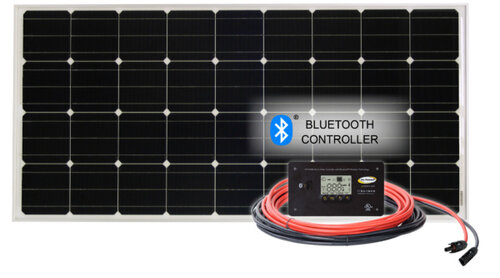 RV100 Solar Kit with hardware and Bluetooth controller