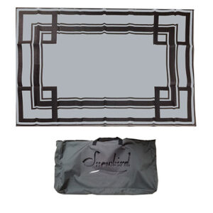 SnowBird awning mat with carrying case - silver-black geometric pattern